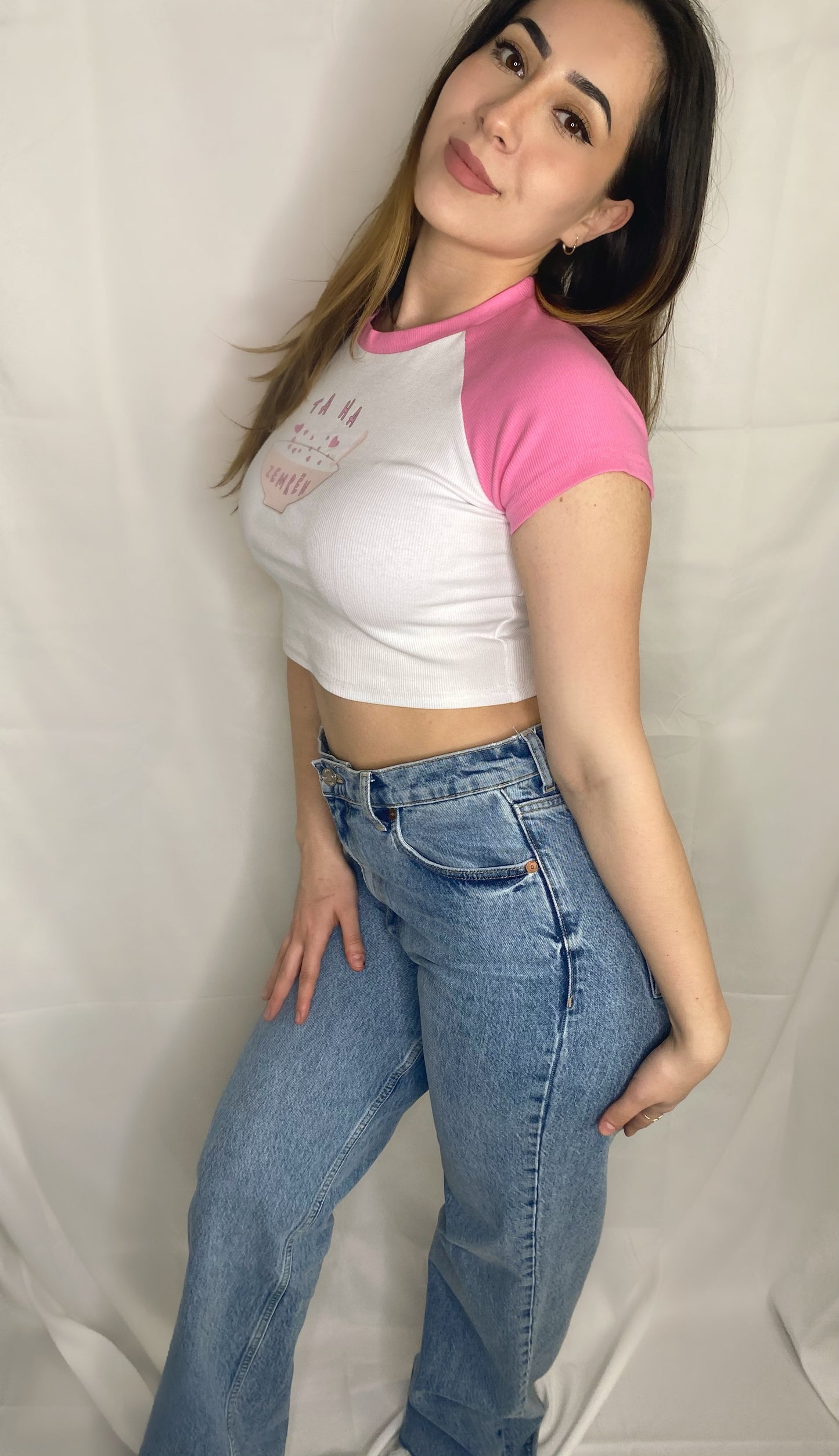 TA HA ZEMRËN Ribbed Crop Tee