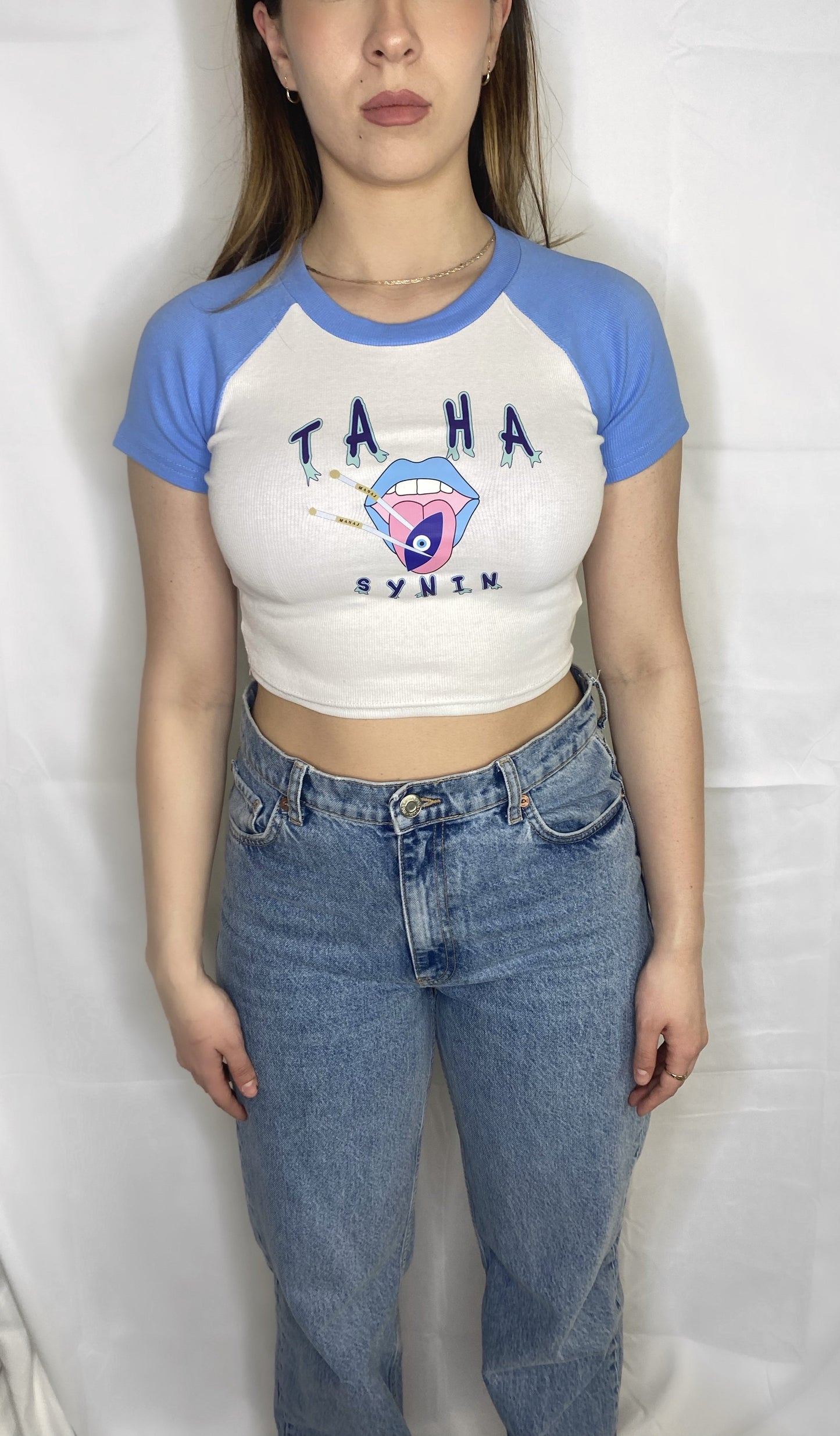 TA HA SYNIN Ribbed Crop Tee