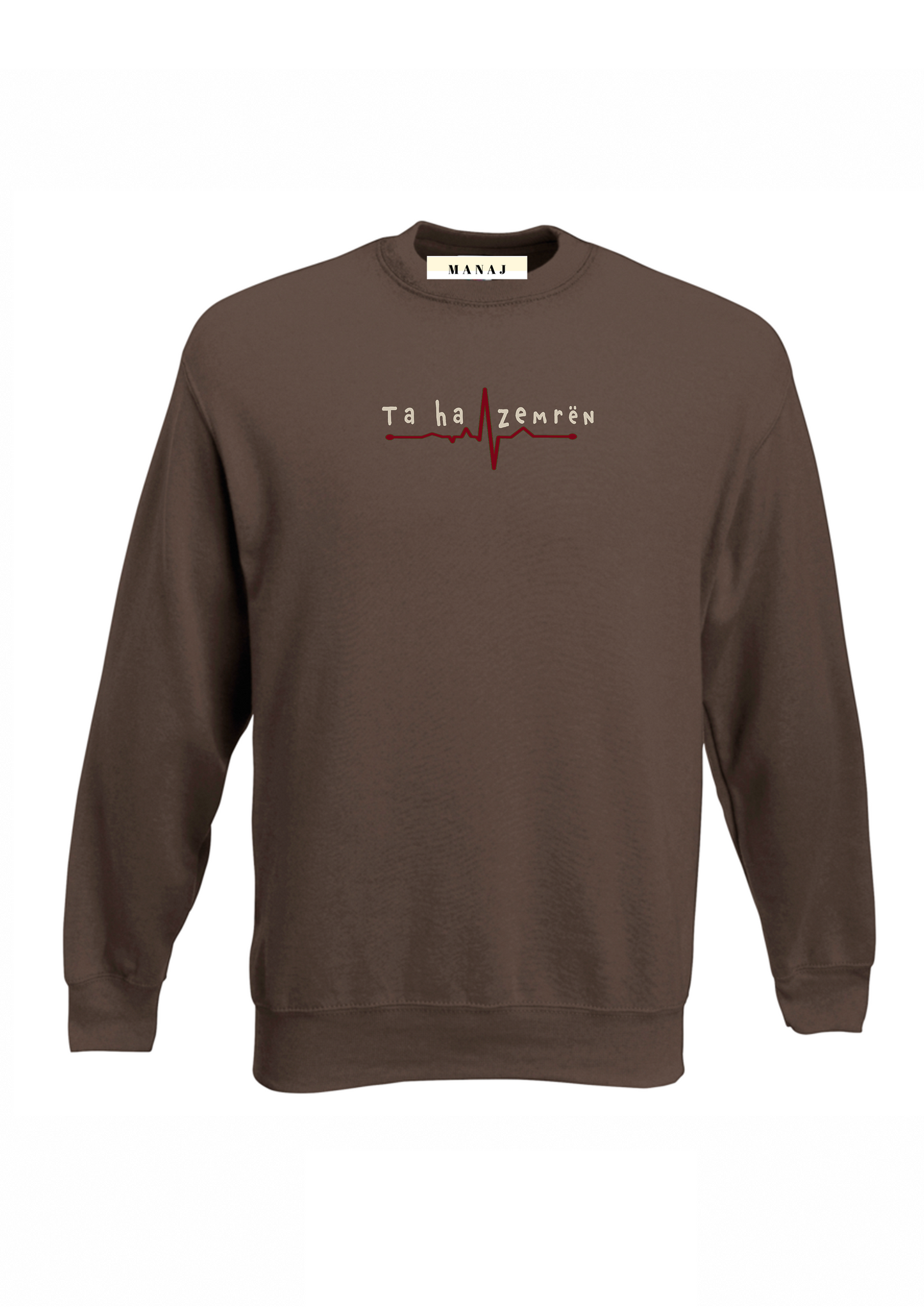 TA HA ZEMRËN Embroidered Choco Unisex Sweatshirt