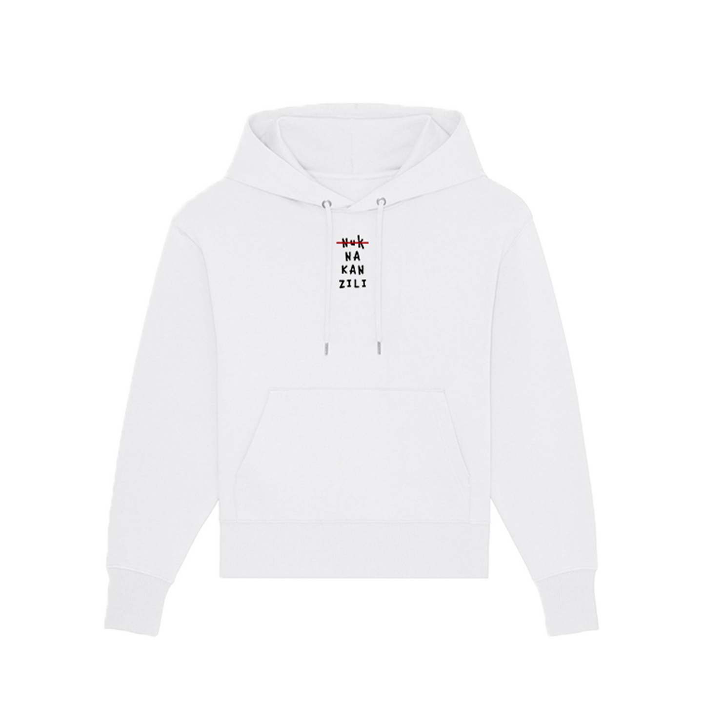 NUK NA KAN ZILI White Unisex Cotton Hoodie